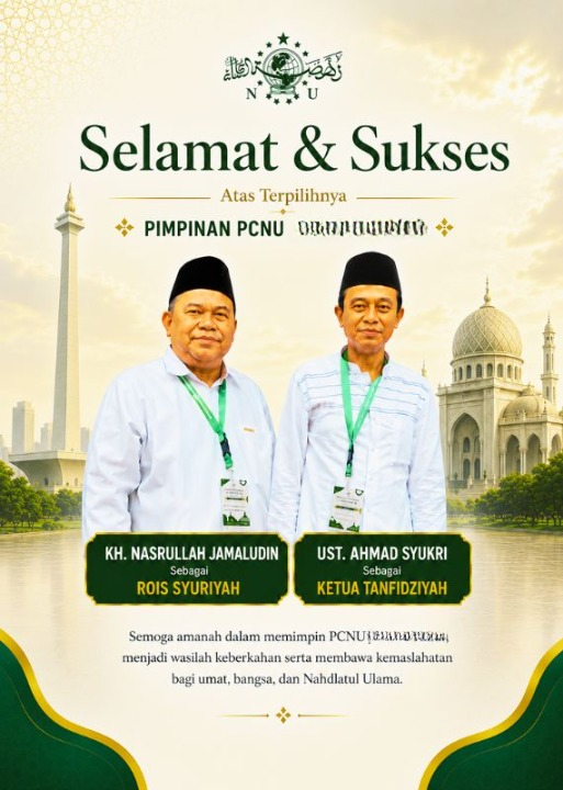 PCNU  Pengurus Cabang Kabupaten Buleleng Rois Syuriyah KH Nasrullah Jamaludin dan Ketua Tanfidziyah Ust Ahmad Syukri